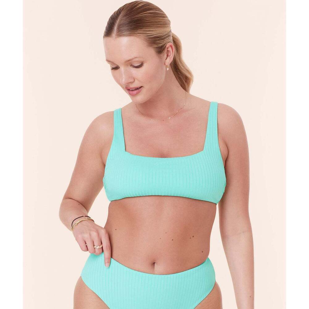 Andie The Rye Bikini Top - Wide Rib - Opal Size SOPAL / S